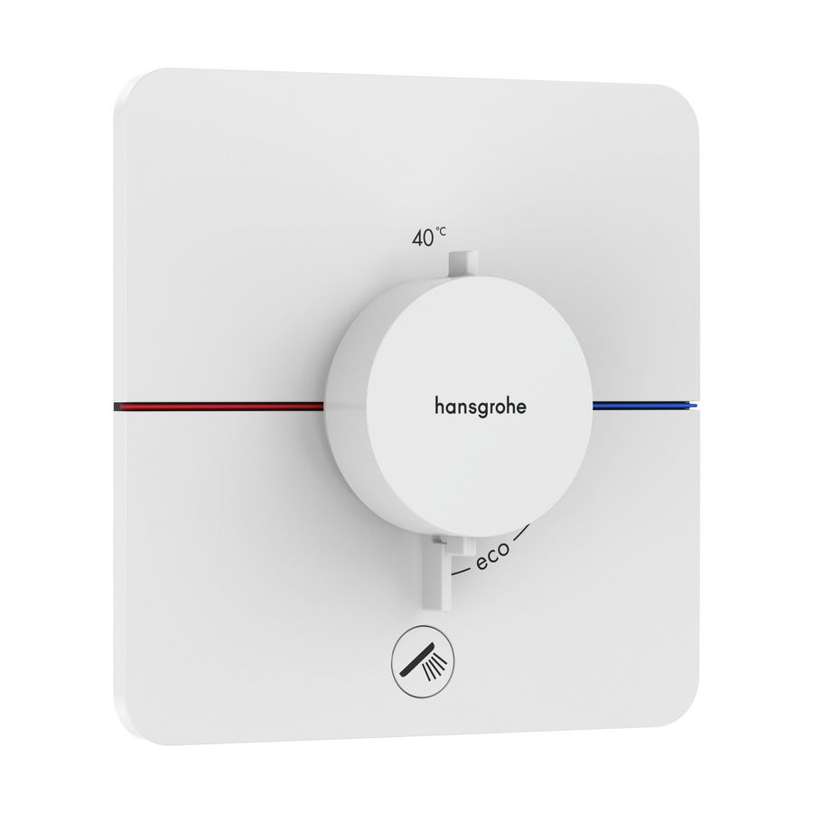 Comfort Q thermostaat afbouwdeel tbv inbouw voor 1 functie en extra uitgang mat wit