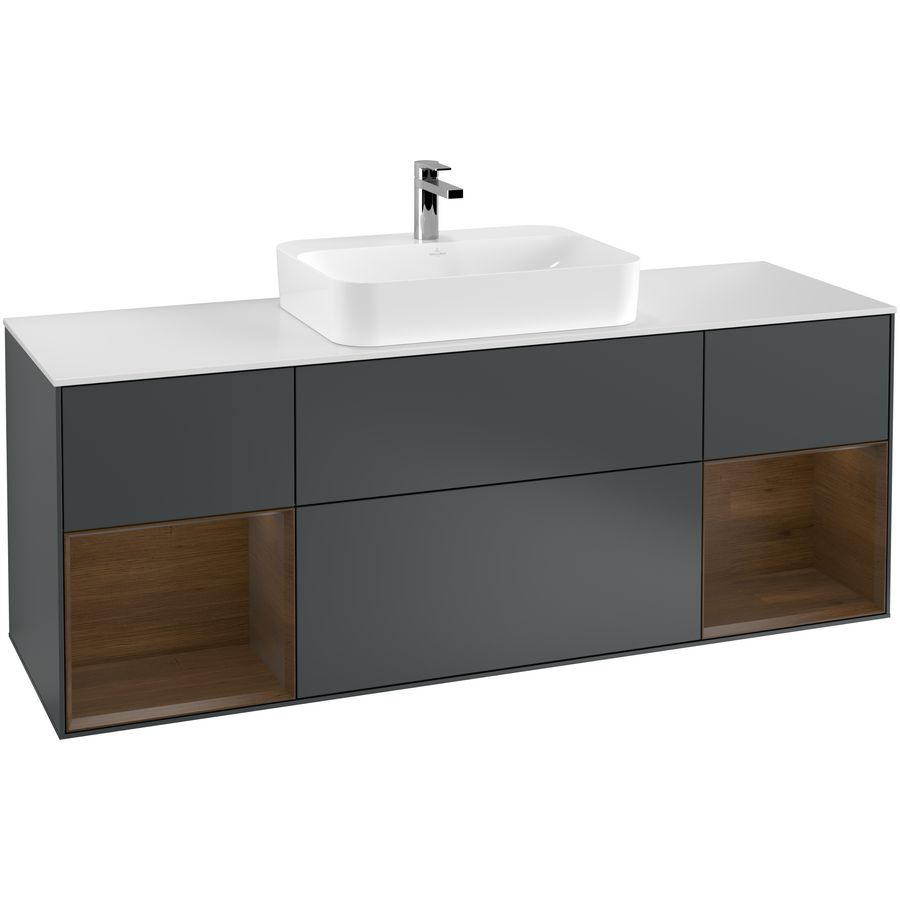 Wastafelonderkast Finion 1600x603x501mm Mid.Blue Matt Lacquer F451GNHG