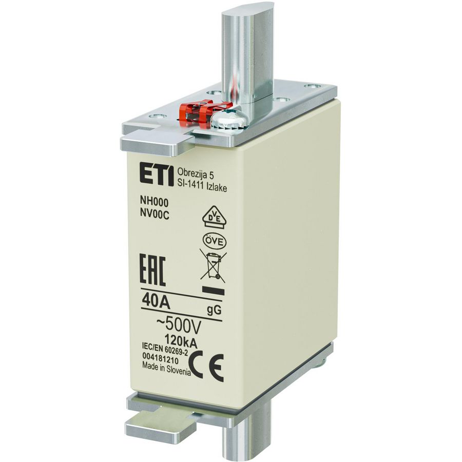 Zekering 500V 40A NH000 gG VVE=3