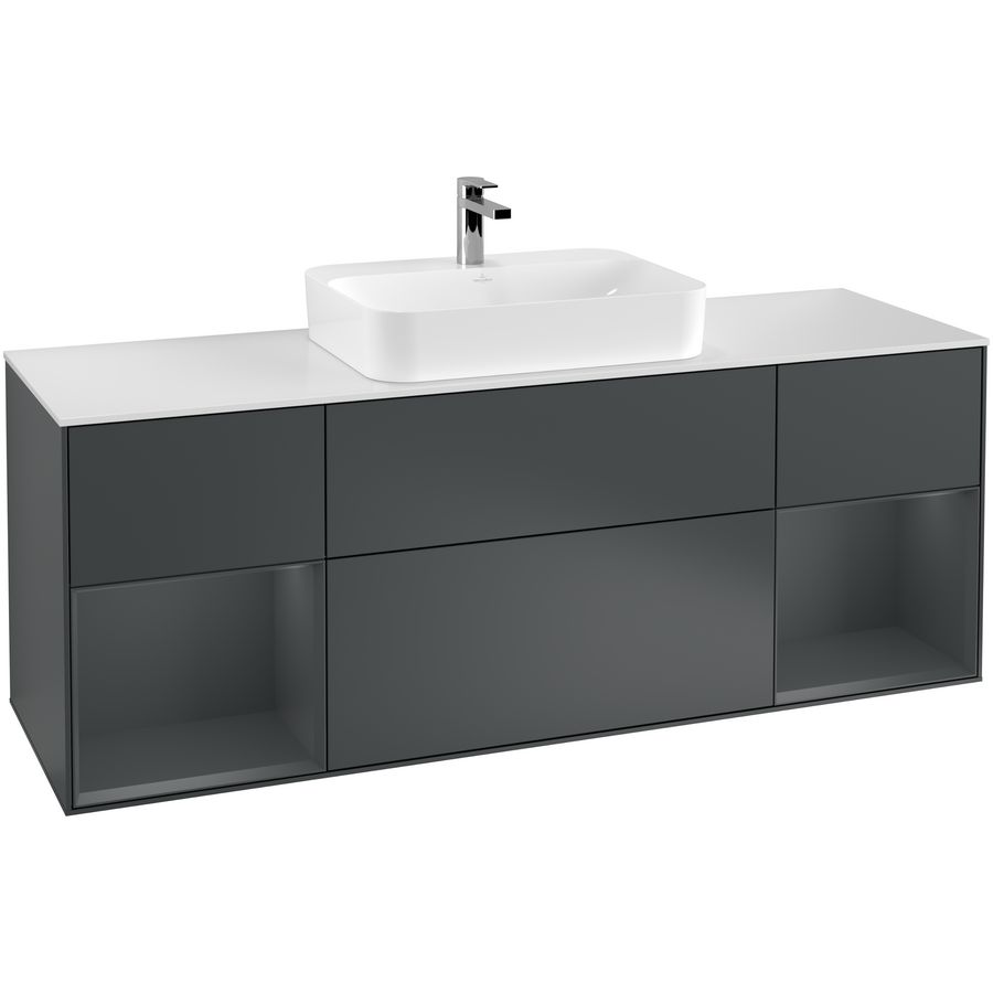 Wastafelonderkast Finion 1600x603x501mm Mid.Blue Matt Lacquer F451HGHG