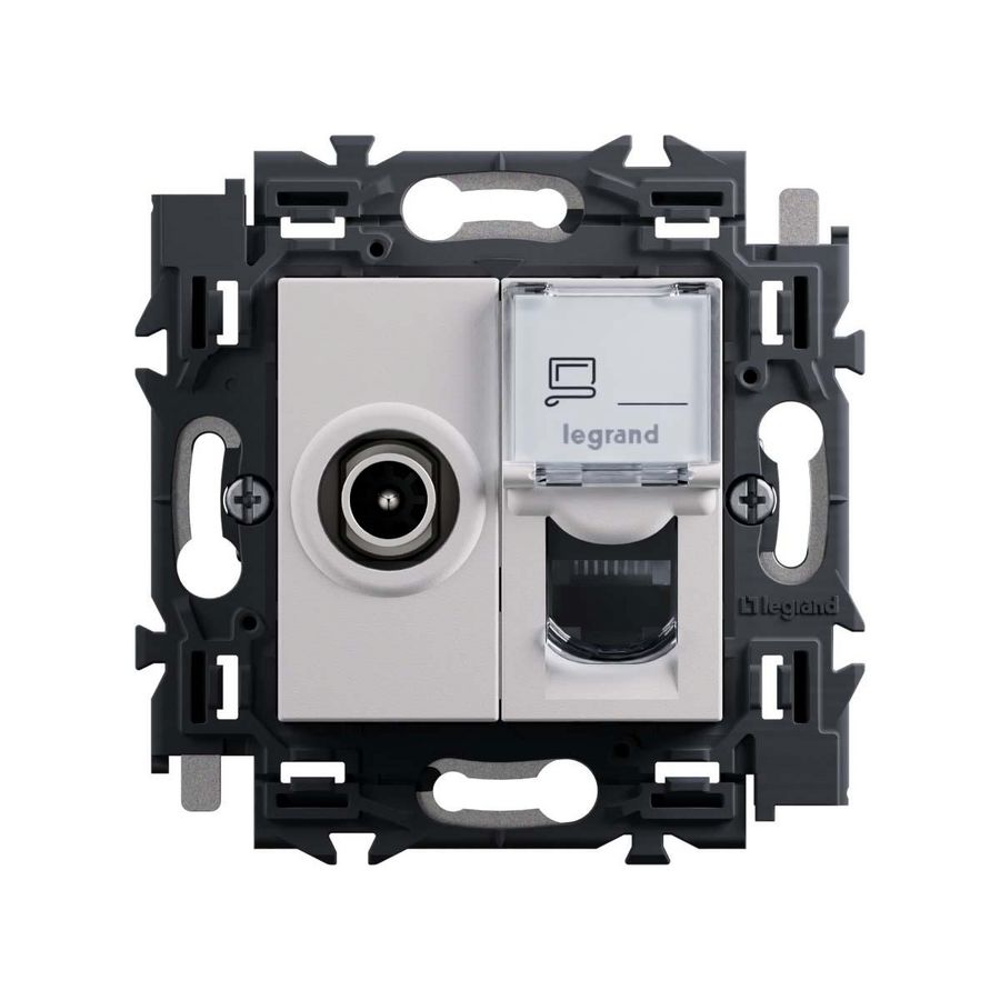 Wandcontactdoos RJ45 UTP Cat. 6 + TV wit Valena Next