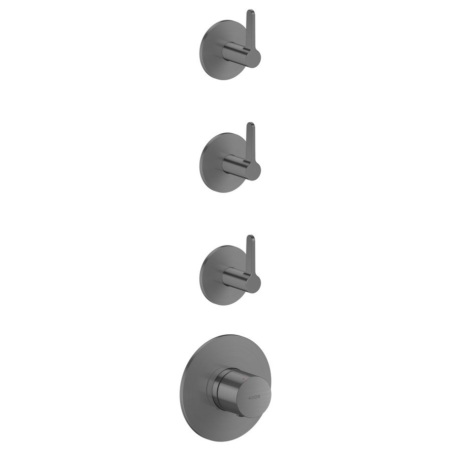 Thermostaat module 3 functies + rechte greep AXOR One Brushed Black Chrome
