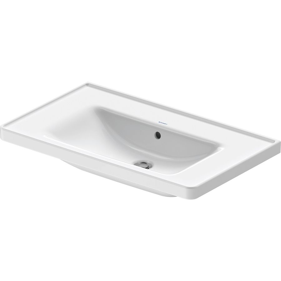 D-NEO #236780 wastafel 800mm wit zonder kraangat met overloop