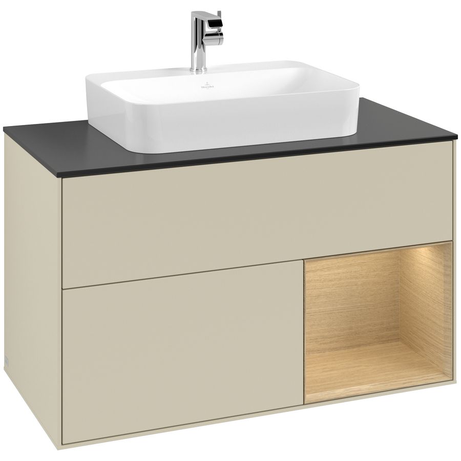 Wastafelonderkast Finion 1000x603x501mm S.Grey Matt Lacquer F372PCHJ