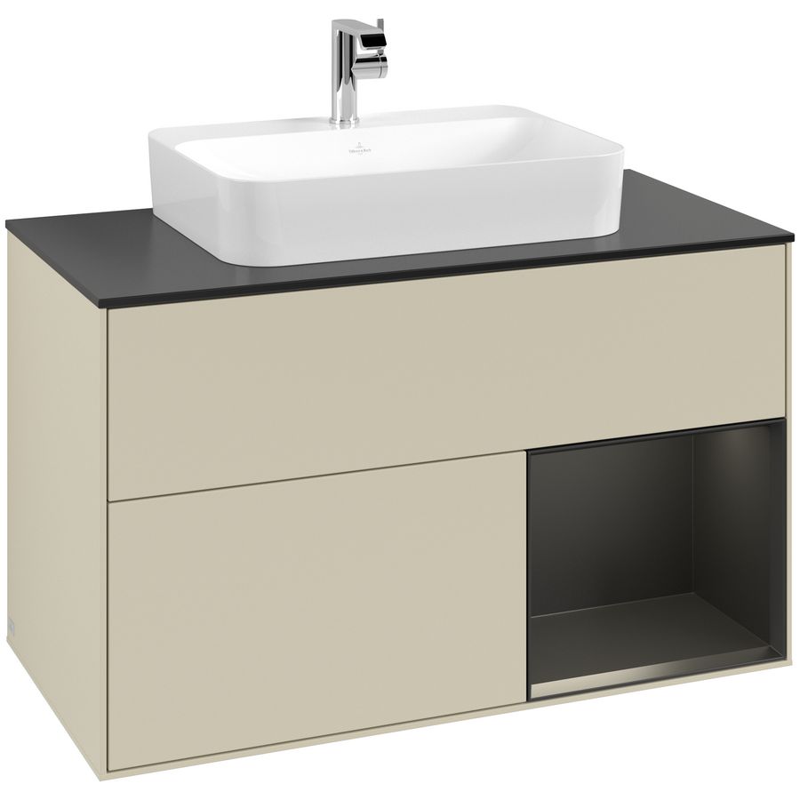 Wastafelonderkast Finion 1000x603x501mm S.Grey Matt Lacquer F372PDHJ