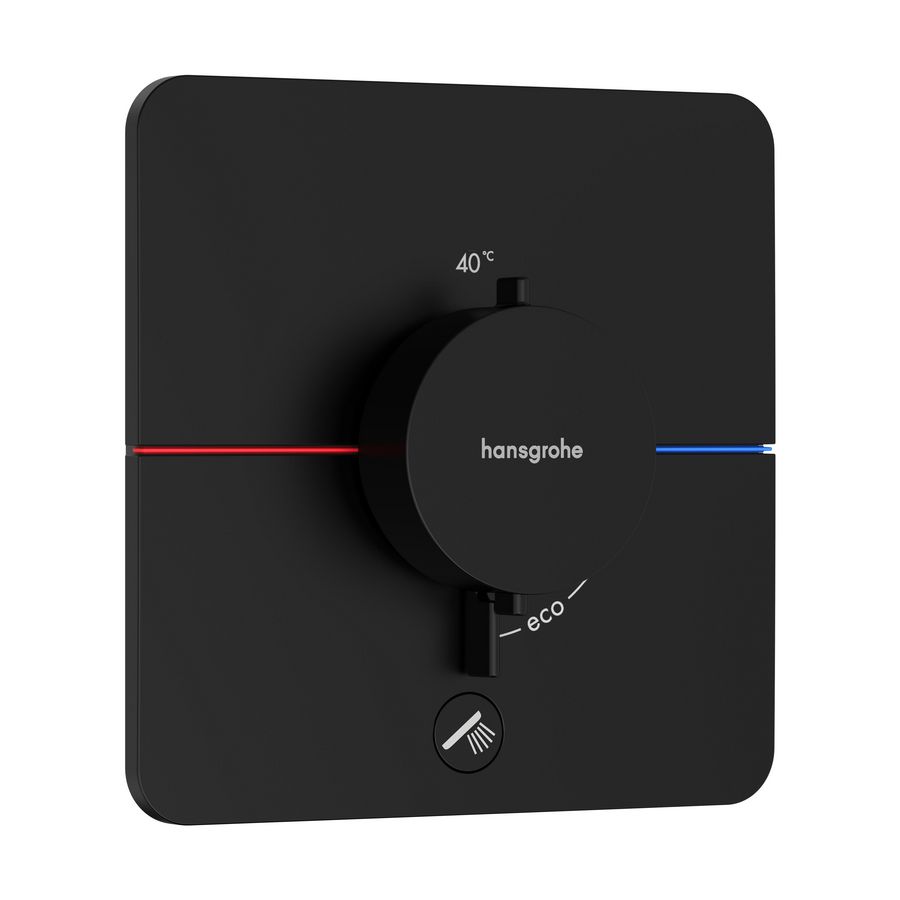 Comfort Q thermostaat afbouwdeel tbv inbouw voor 1 functie en extra uitgang mat zwart