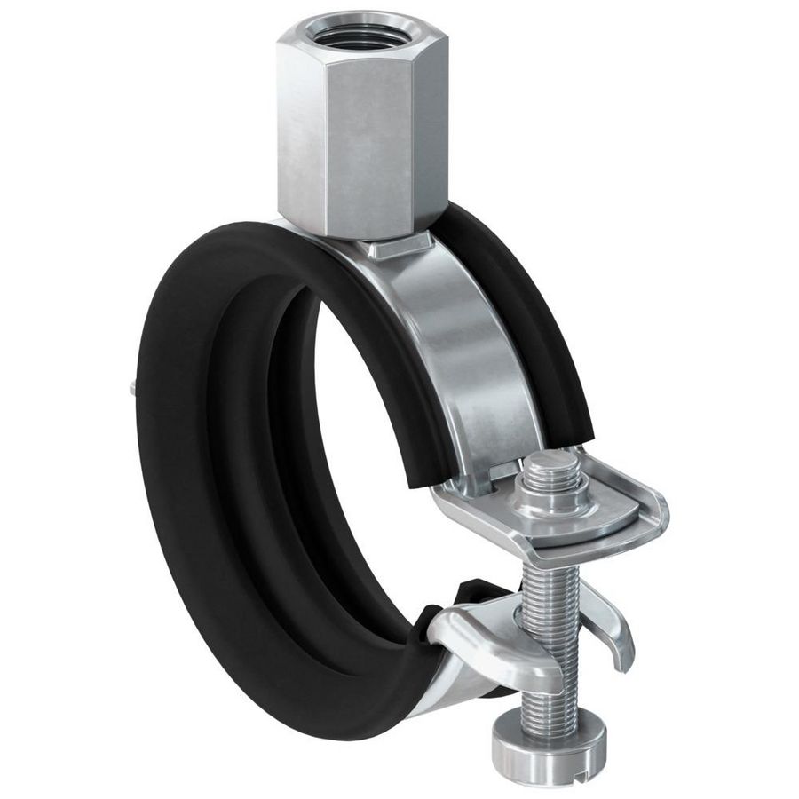 Pijpbeugel met snelsluiting+rubber inlage FGRS PLUS 15-19 mm M8/M10
