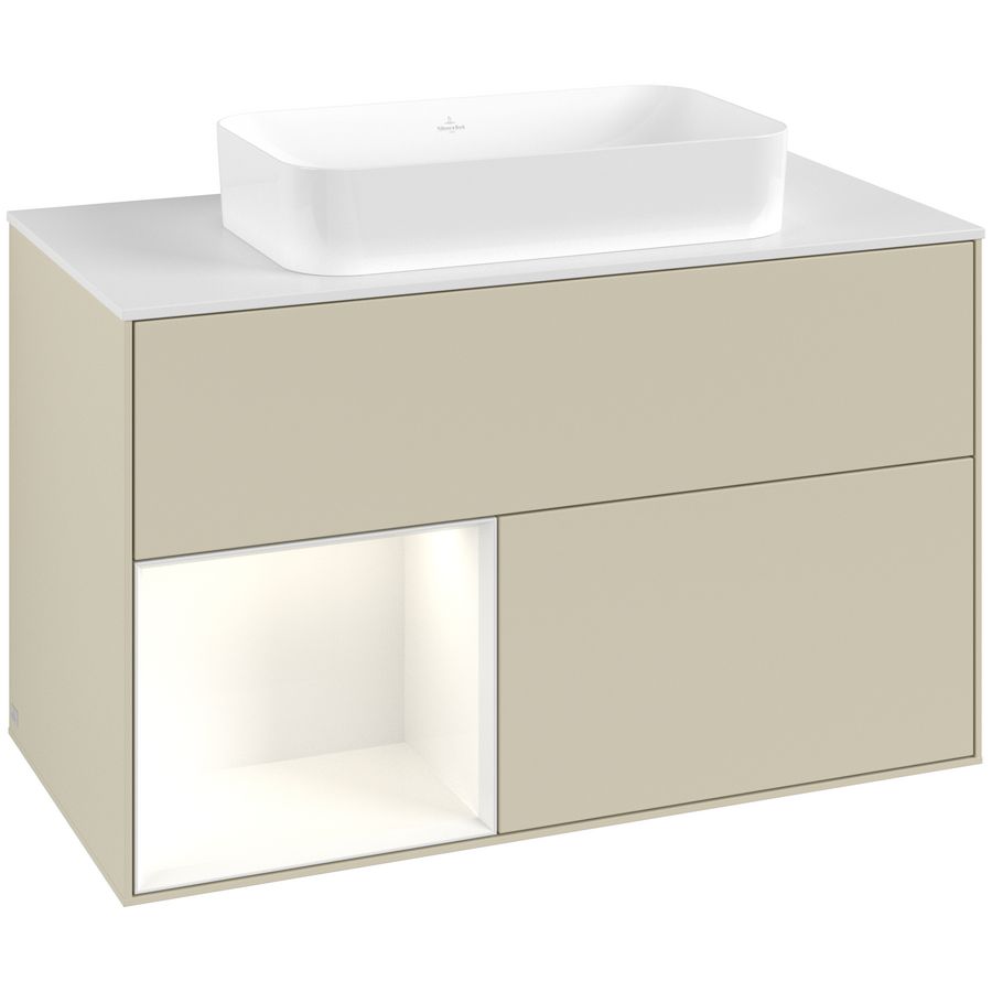 Wastafelonderkast Finion 1000x603x501mm S.Grey Matt Lacquer F651GFHJ