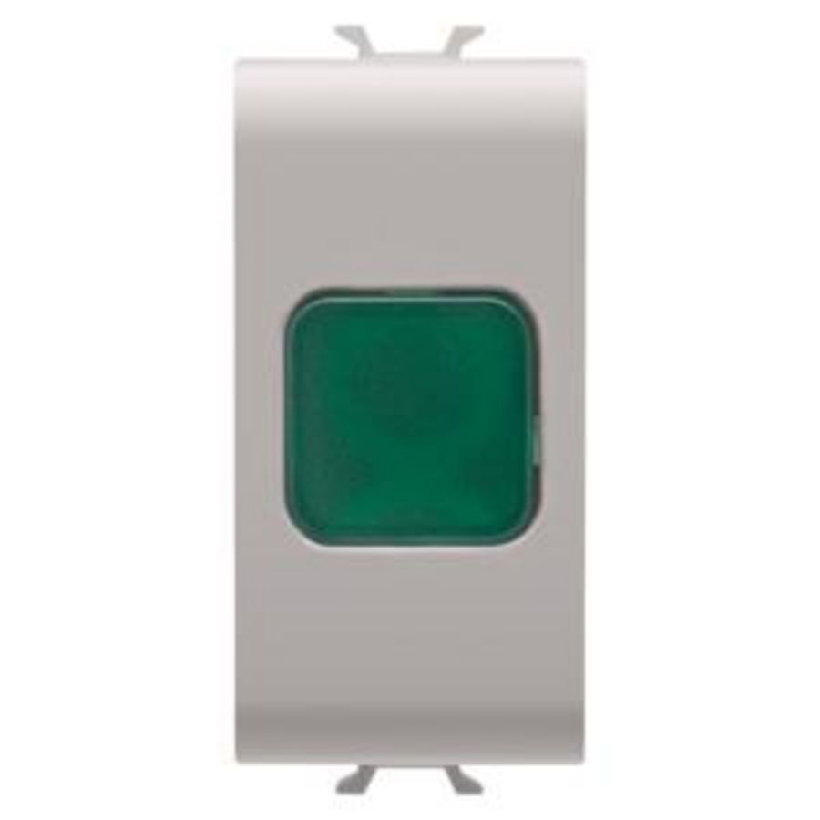 SINGLE INDICATOR LAMP-GREEN-1 MODULE-NATURAL SATIN BEI