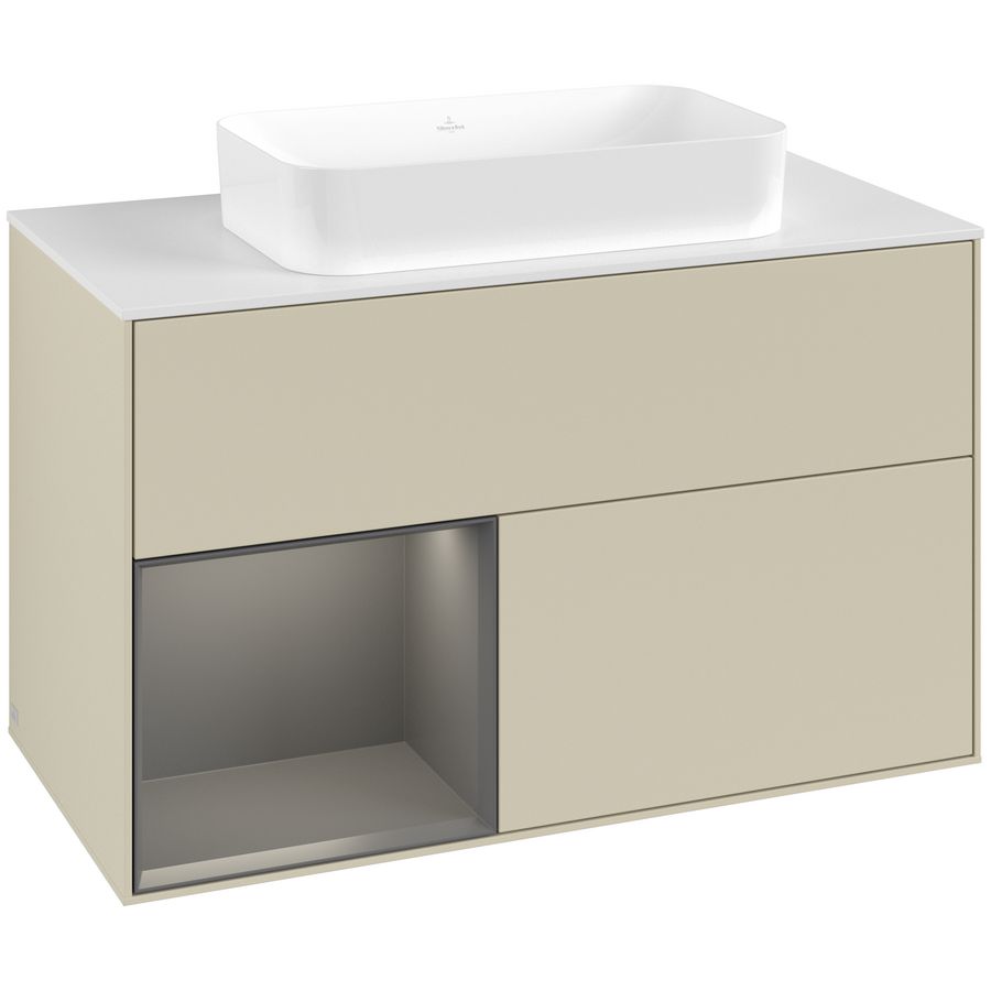 Wastafelonderkast Finion 1000x603x501mm S.Grey Matt Lacquer F651GKHJ
