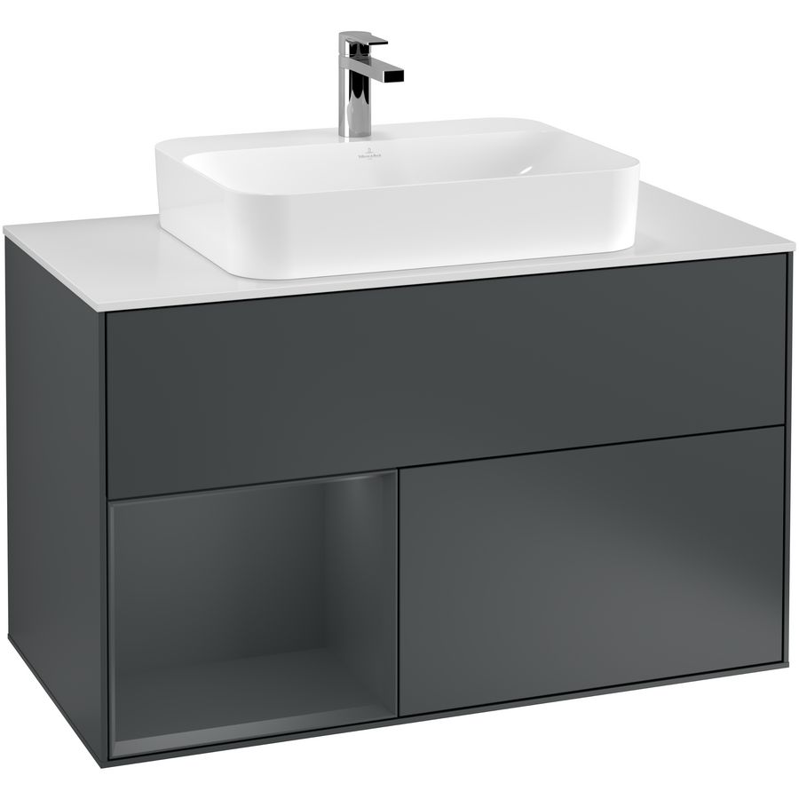 Wastafelonderkast Finion 1000x603x501mm Mid.Blue Matt Lacquer F361HGHG