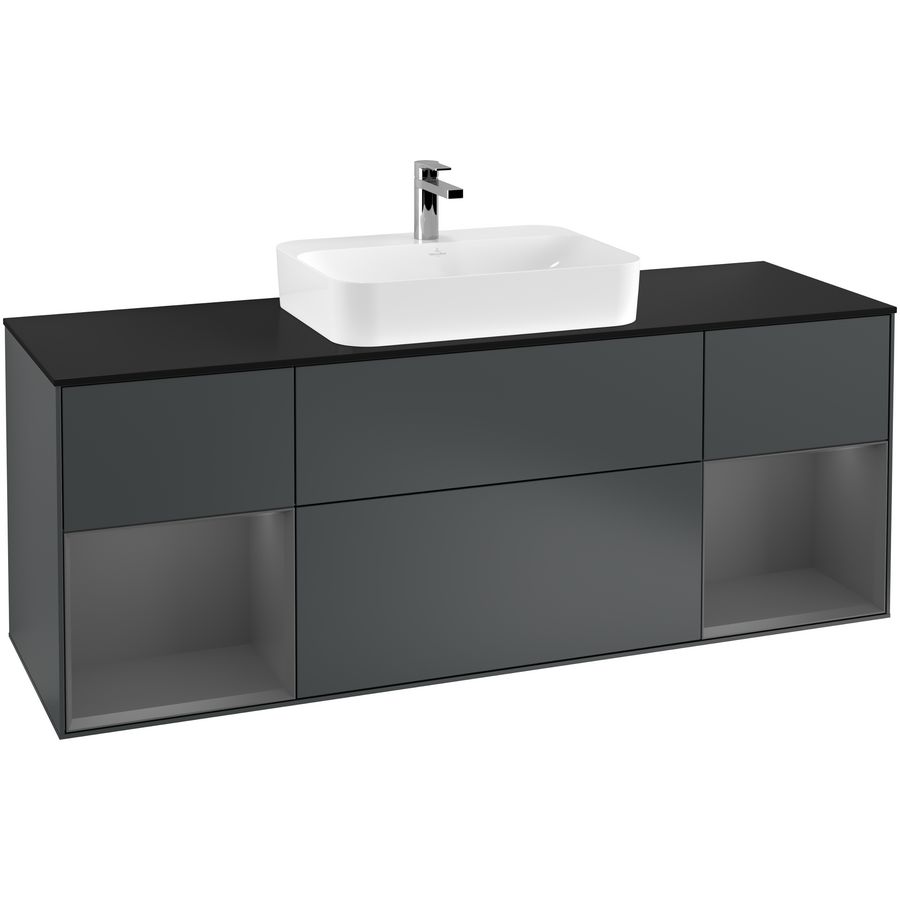 Wastafelonderkast Finion 1600x603x501mm Mid.Blue Matt Lacquer F452GKHG