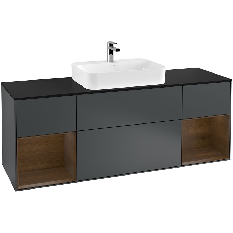 Wastafelonderkast Finion 1600x603x501mm Mid.Blue Matt Lacquer F452GNHG