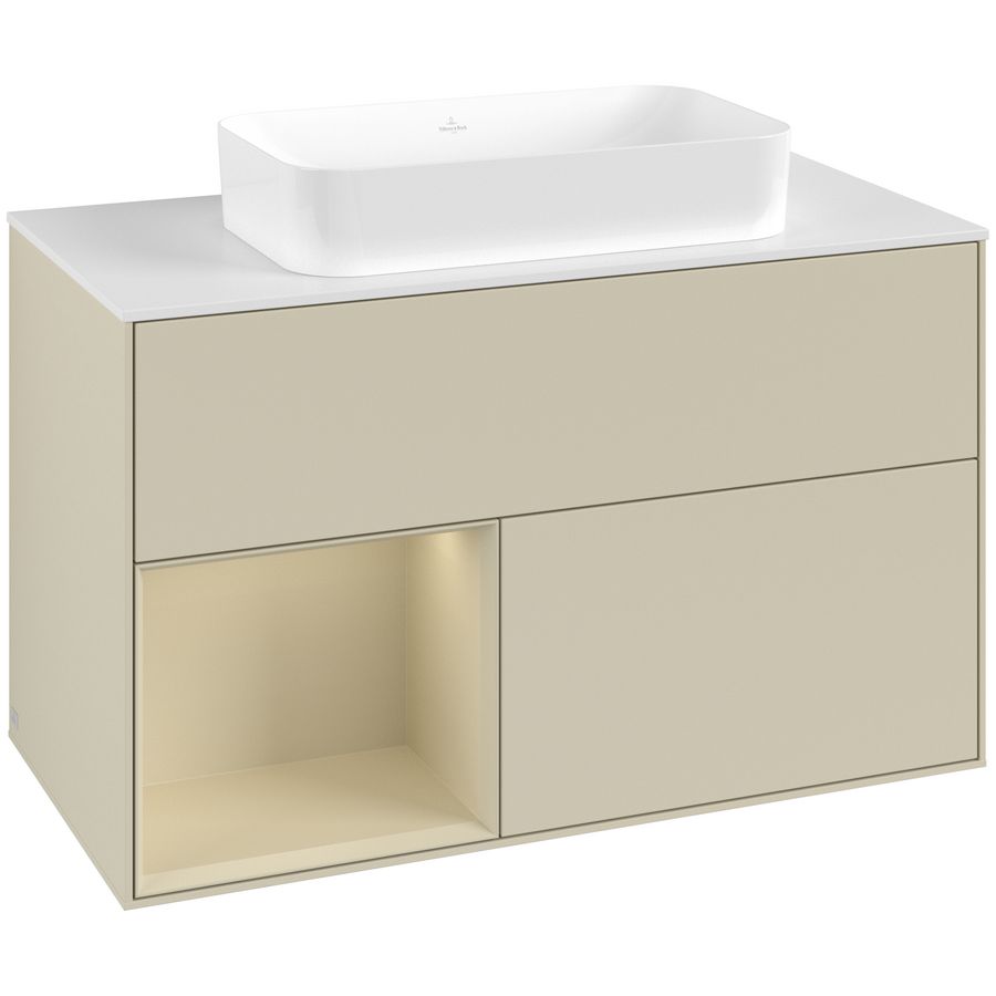 Wastafelonderkast Finion 1000x603x501mm S.Grey Matt Lacquer F651HJHJ