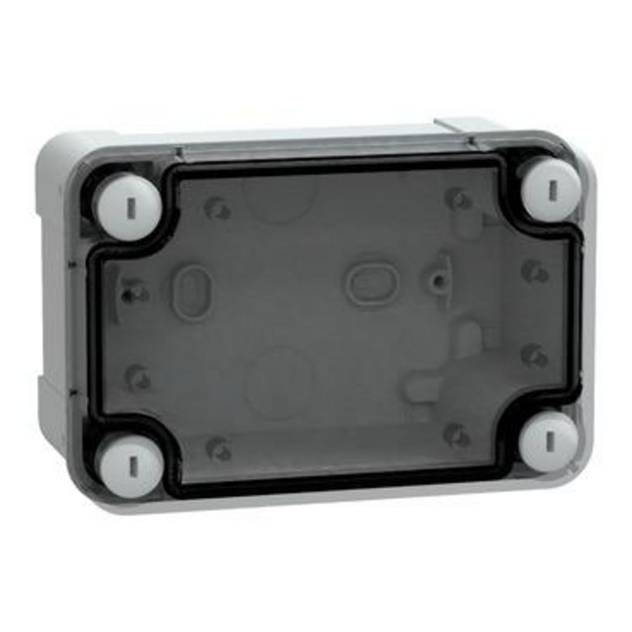 Doos ABS + transparante deksel 138x93x72mm IP66 RAL7 VVE=2