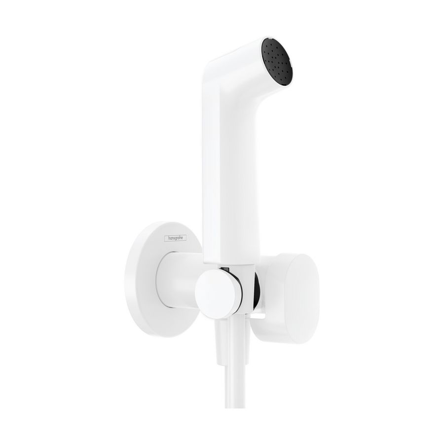 Bidet handdouche 1 straalsoort gemengd water+douchehouder+slang 125cm mat wit 29232700