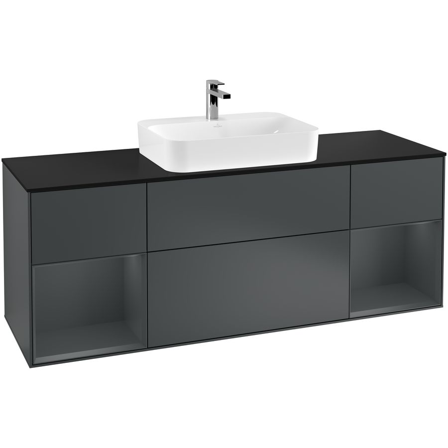 Wastafelonderkast Finion 1600x603x501mm Mid.Blue Matt Lacquer F452HGHG
