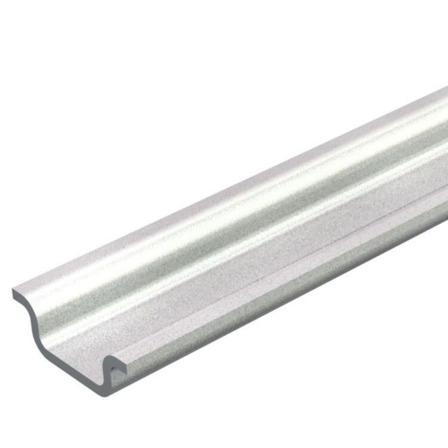 Lengte a 2m. DIN-rail gesloten 15x5 staal verzinkt transparent