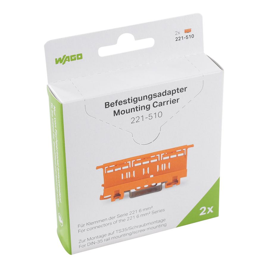 Bevestigingsadapter Serie 221 - 6 mm2 voor montage o VVE=2