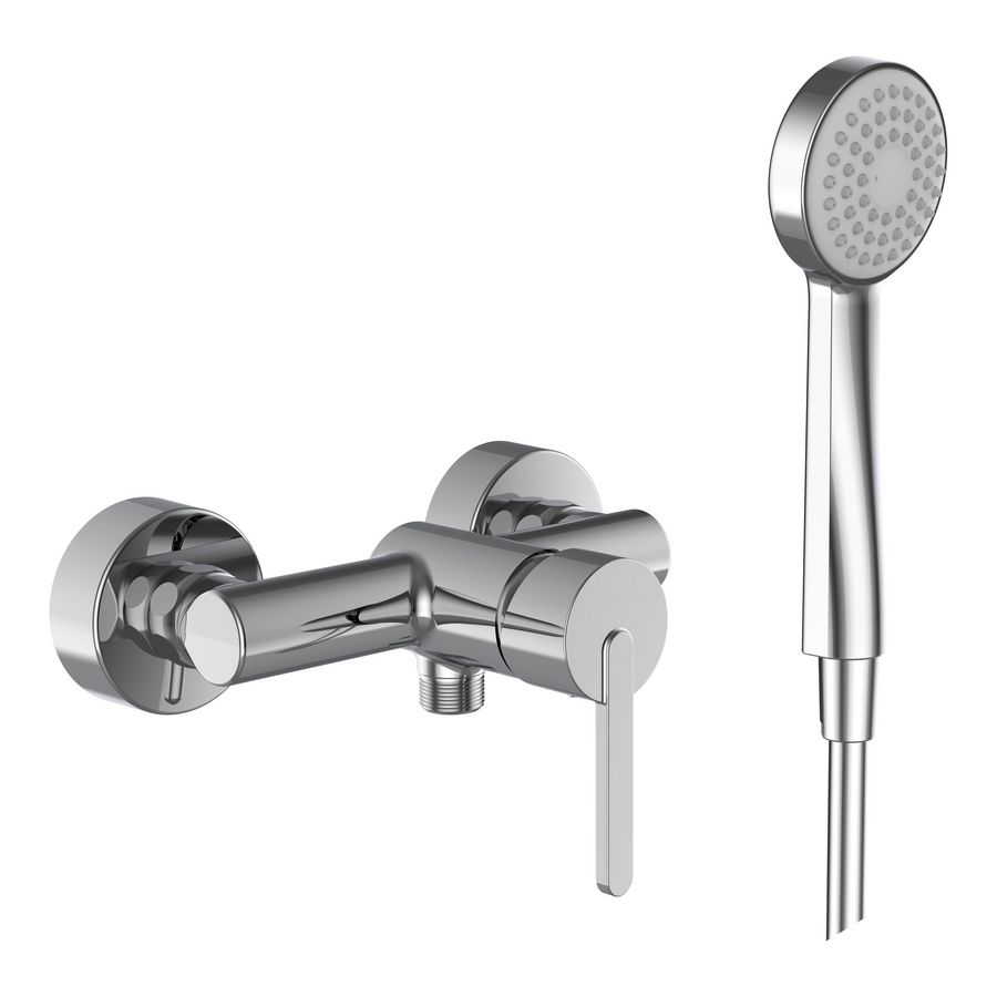 Douche kraan afst150 fitti incl hand+kunst slang 1600 chroom
