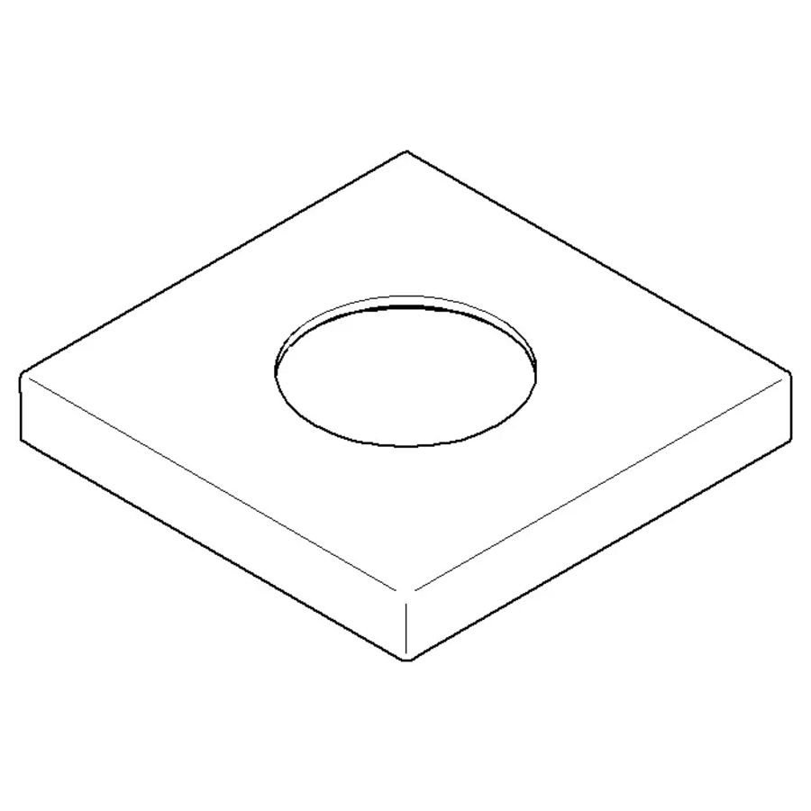 Rozet 60x9x60mm Dark Platinum gebors.