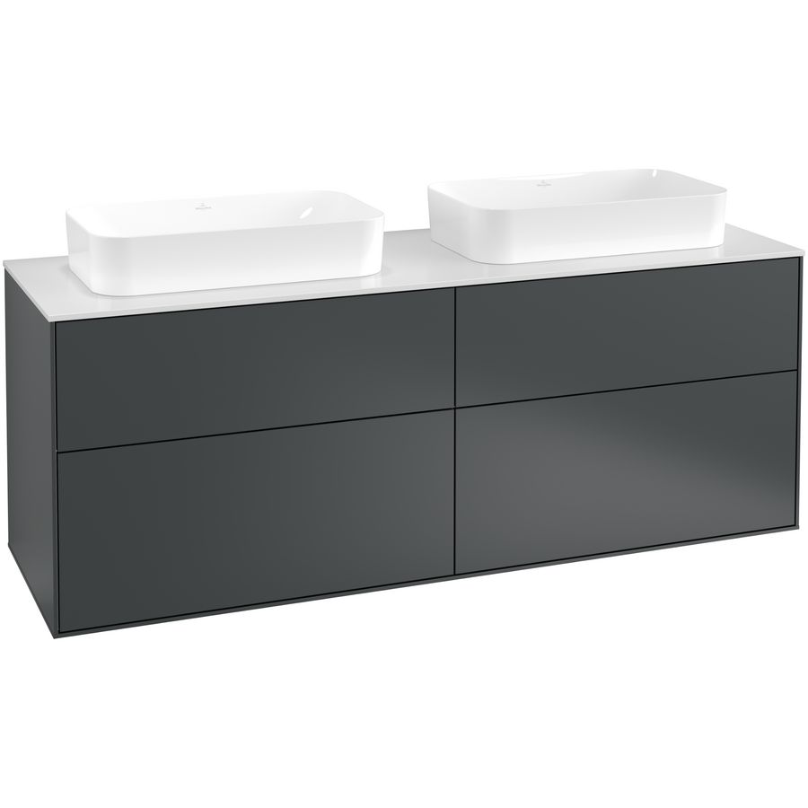 Wastafelonderkast Finion 1600x603x501mm Mid.Blue Matt Lacquer F72100HG