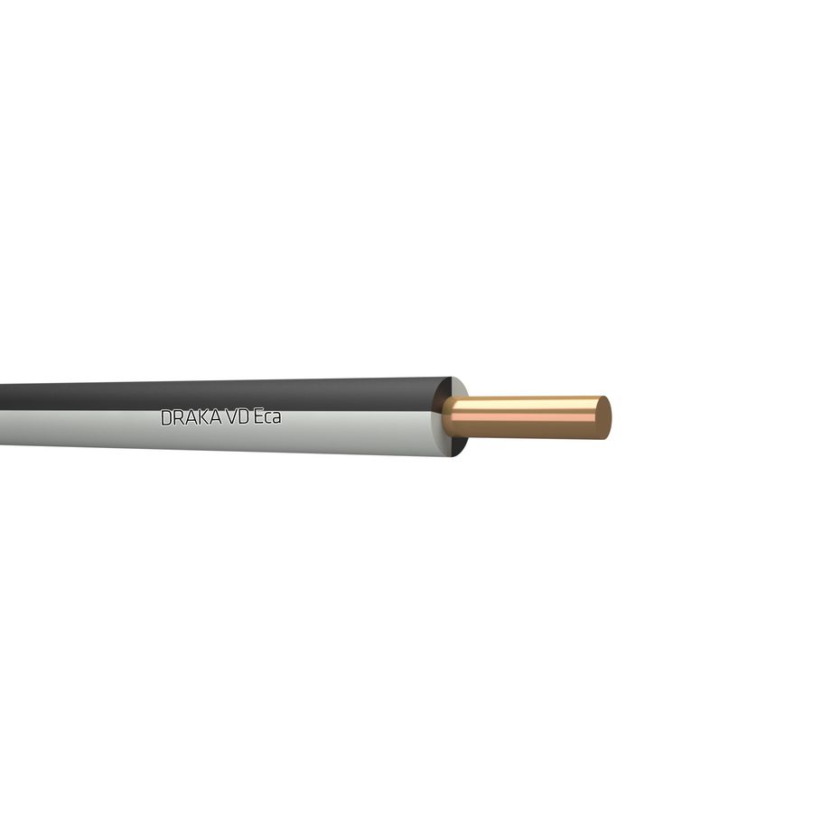 Doos a 100m. installatiedraad VD Eca bk/wt# 1,5mm² (Zwart)