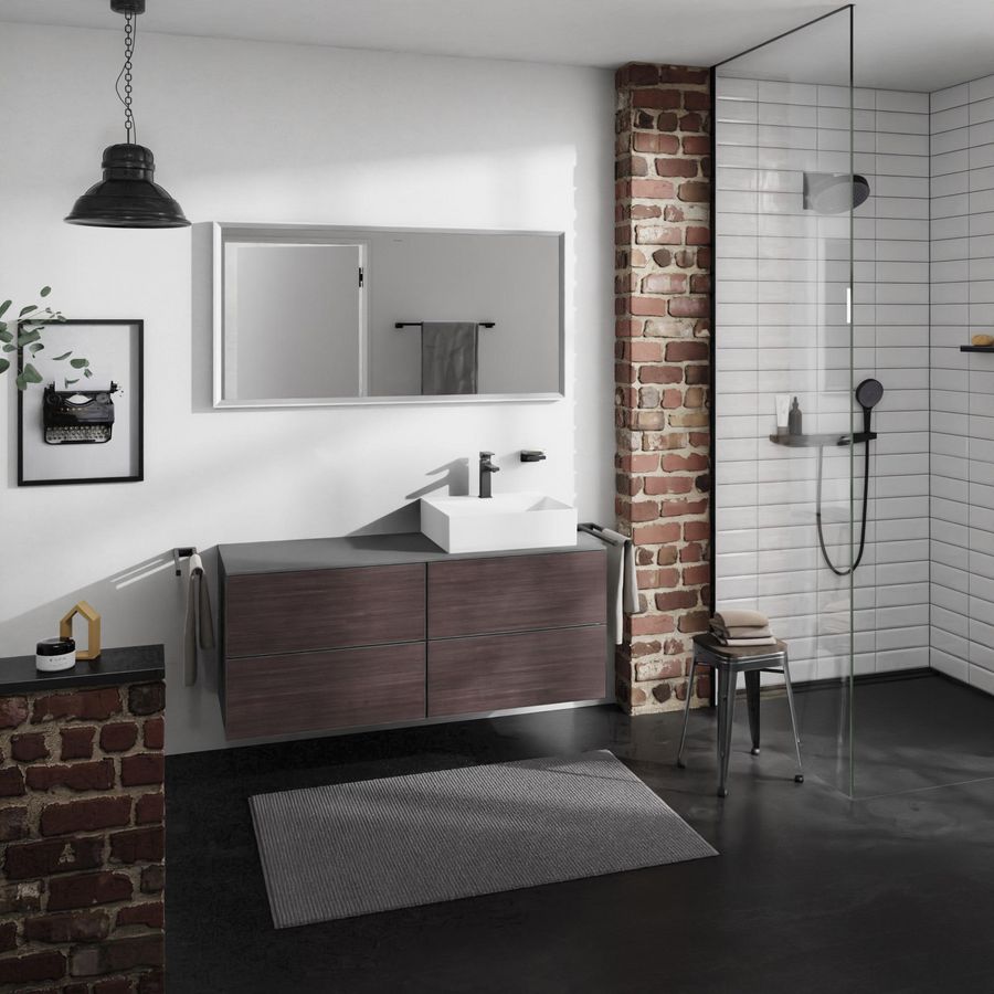 Onderkast Slate Matt Grey / front dark oak 1370x550mm 4x la Cons.R Xevolos E 54241730