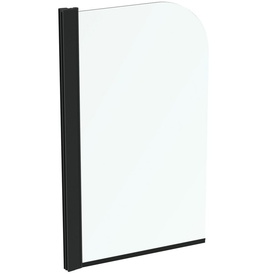 connect 2 badscherm 80cm ronde hoek silk black T9924V3
