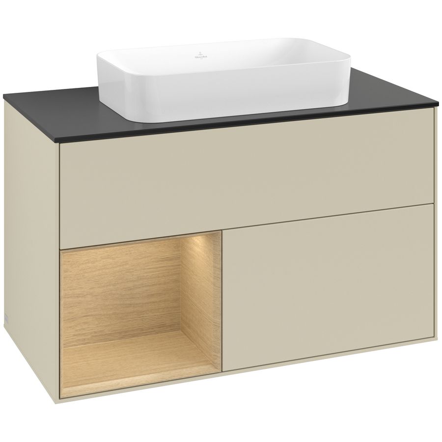 Wastafelonderkast Finion 1000x603x501mm S.Grey Matt Lacquer F652PCHJ