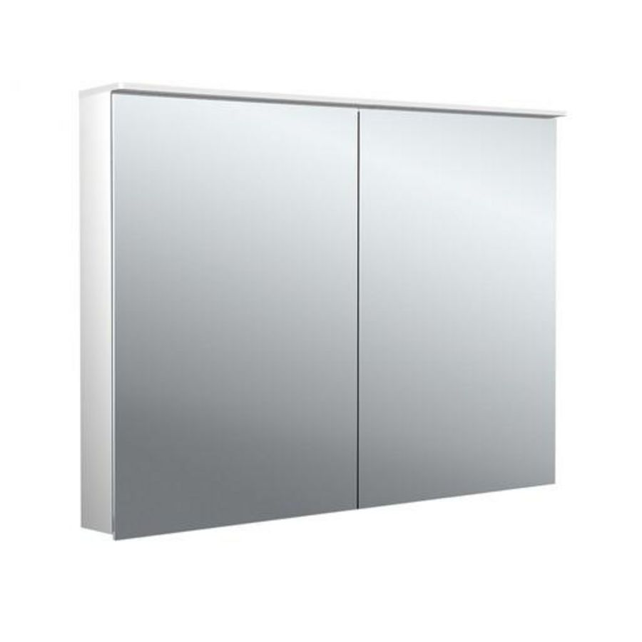 Led-spiegelkast Flat-2 Design 1000mm aluminium opbouw 2 deuren H=711mm