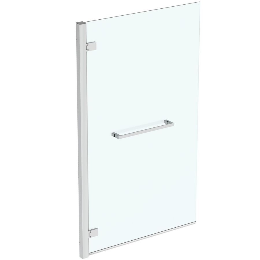 Badscherm/badklapwand I.LIFE 900x1500mm scharnieren links zilver incl. handdoekhouder