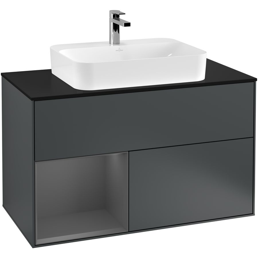 Wastafelonderkast Finion 1000x603x501mm Mid.Blue Matt Lacquer F362GKHG