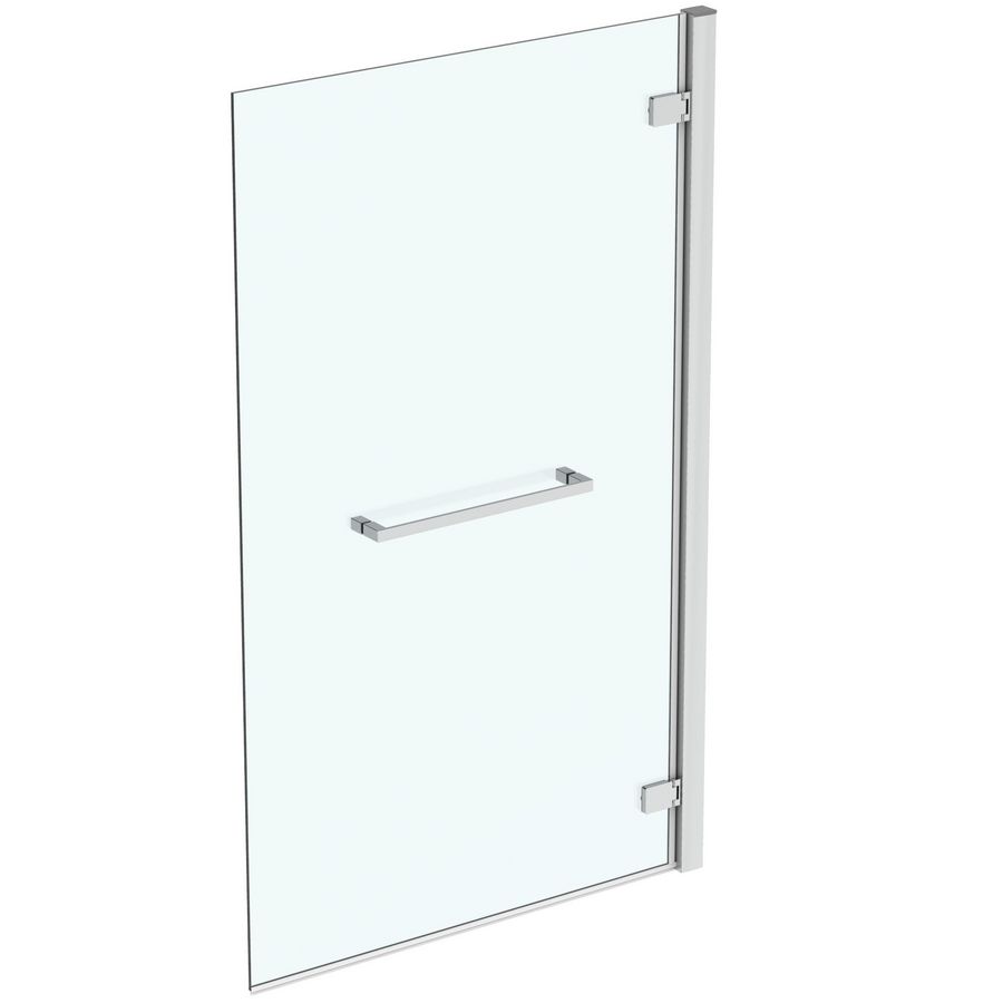 Badscherm/badklapwand I.LIFE 900x1500mm scharnieren rechts zilver incl. handdoekhouder