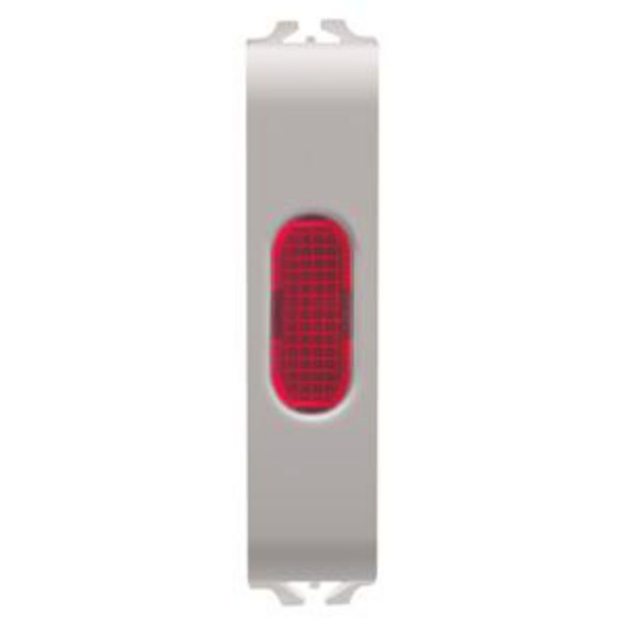 SINGLE INDICATOR LAMP-RED-1/2 MODULE-NATURAL SATIN BEI VVE=2
