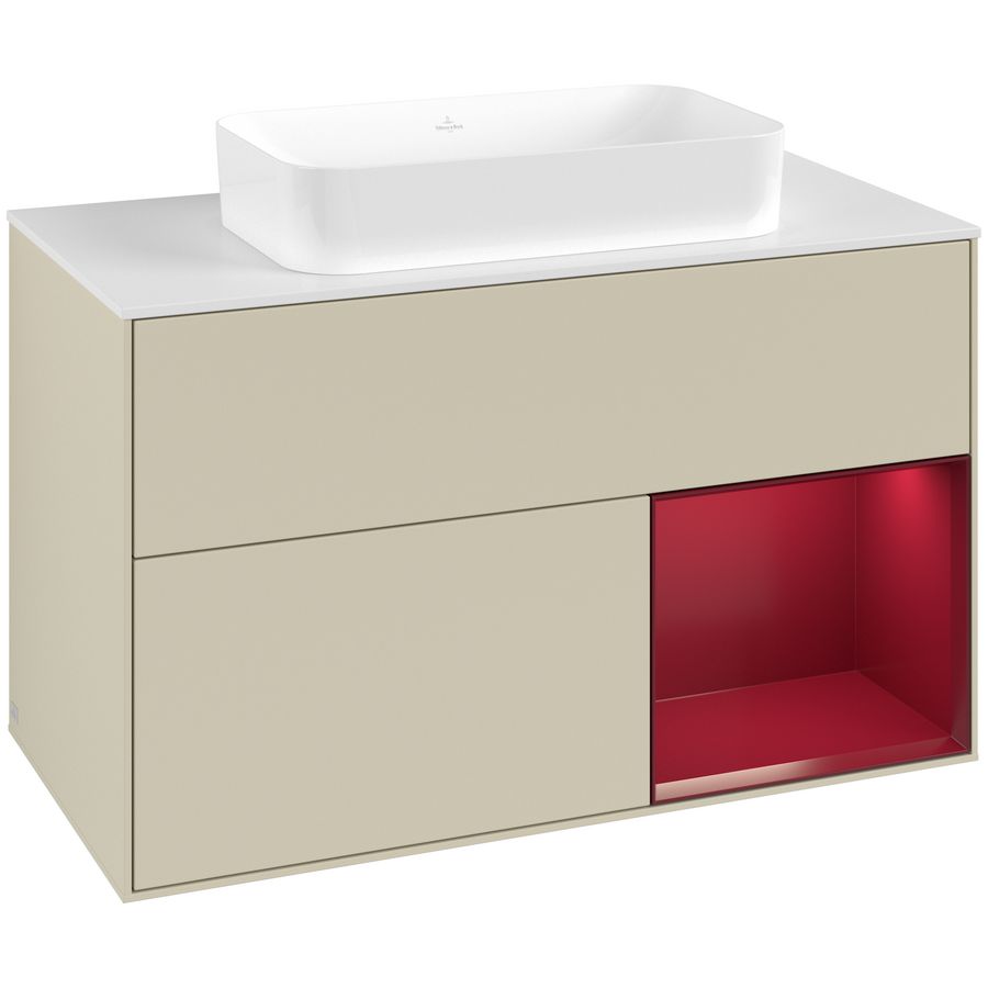 Wastafelonderkast Finion 1000x603x501mm S.Grey Matt Lacquer F661HBHJ