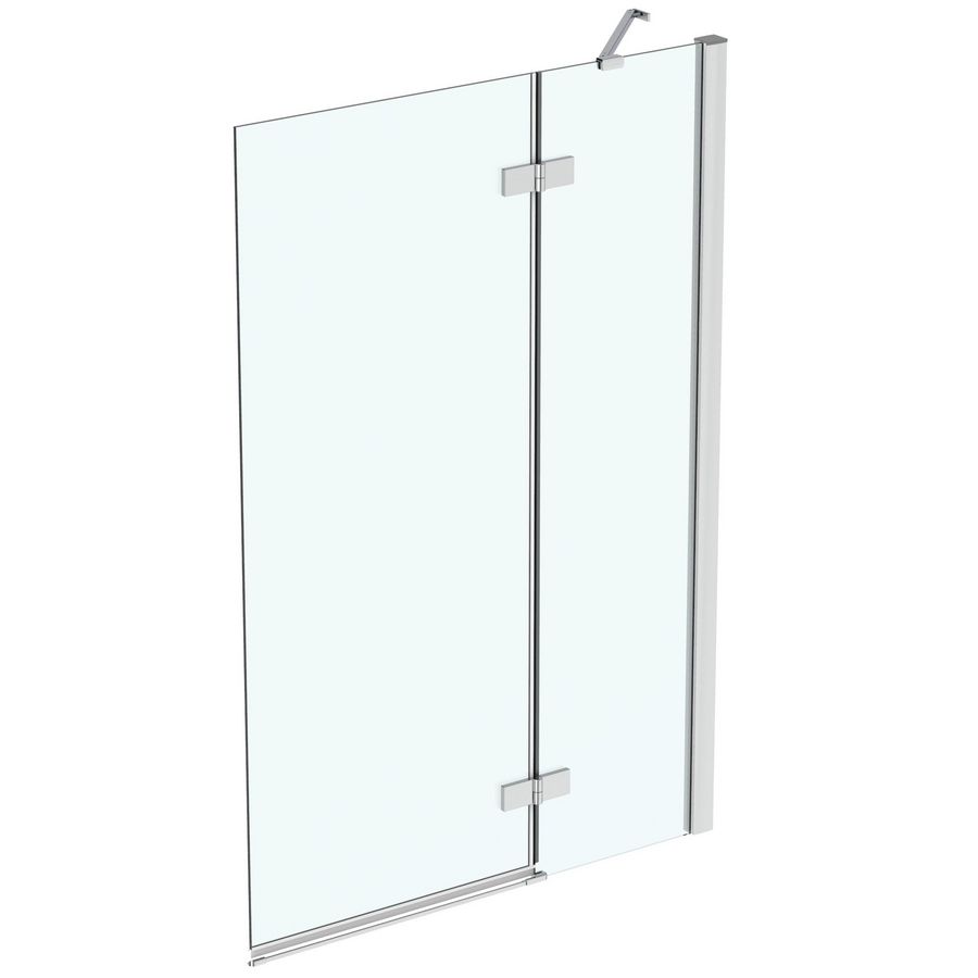 Badscherm/badklapwand I.LIFE 600x1500mm draaibaar paneel + 40cm vast deel scharnier rechts zilver