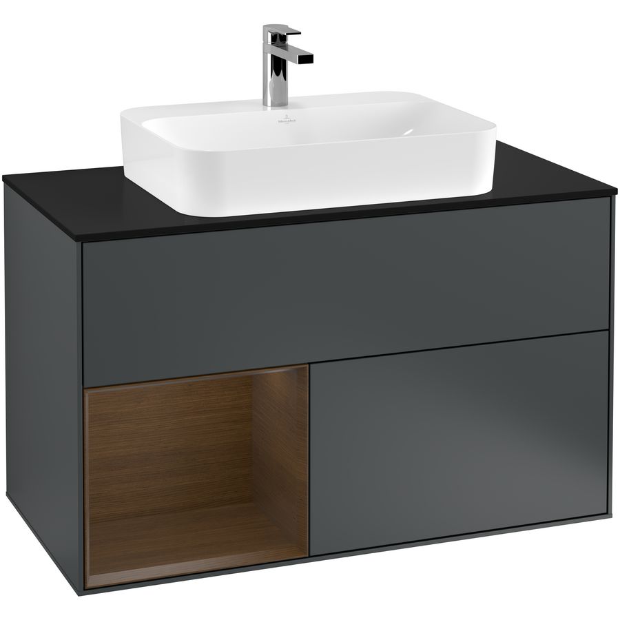 Wastafelonderkast Finion 1000x603x501mm Mid.Blue Matt Lacquer F362GNHG