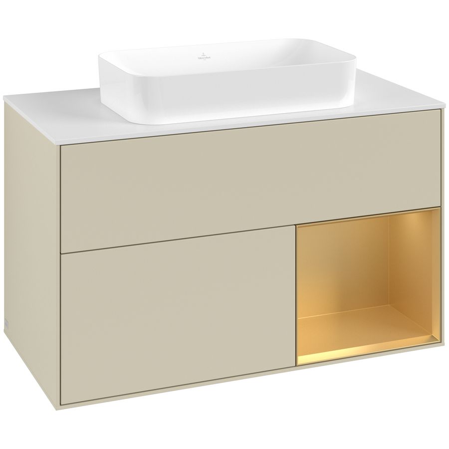 Wastafelonderkast Finion 1000x603x501mm S.Grey Matt Lacquer F661HFHJ