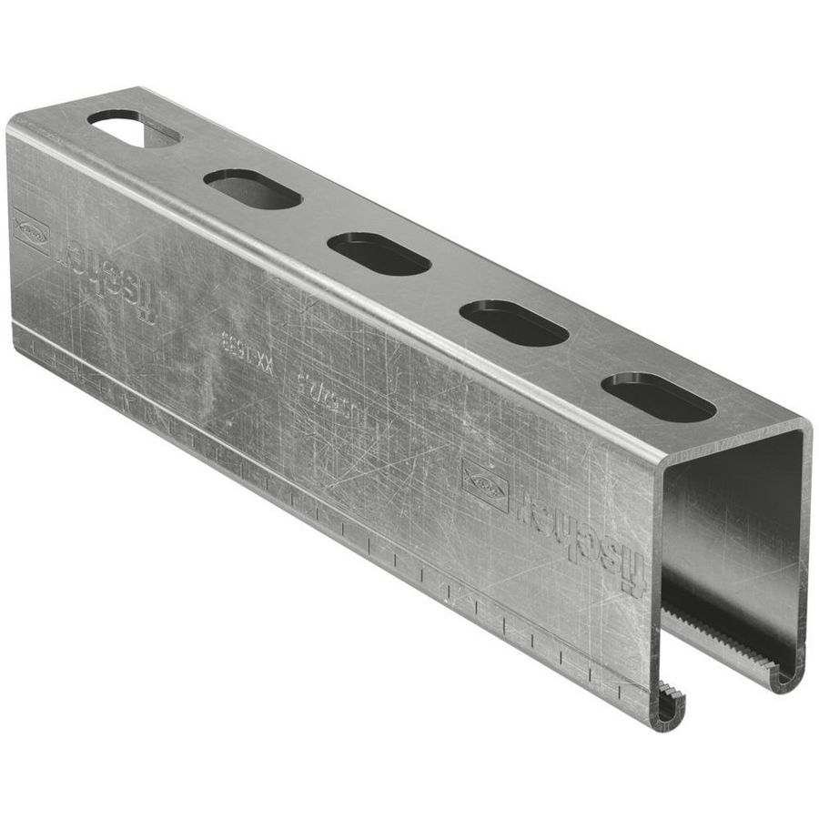 Lengte a 6m. montagerail FUS 62/2.5 rvs A4