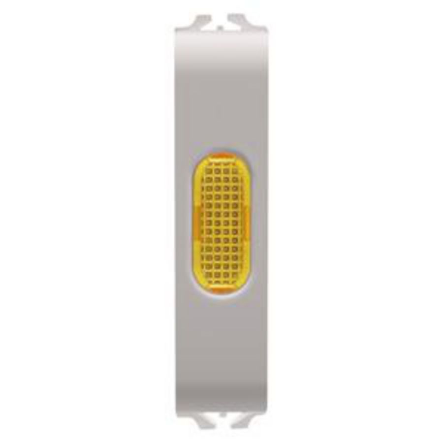 SINGLE INDICATOR LAMP-AMBER-1/2 MODULE-NATURAL SATIN B VVE=2