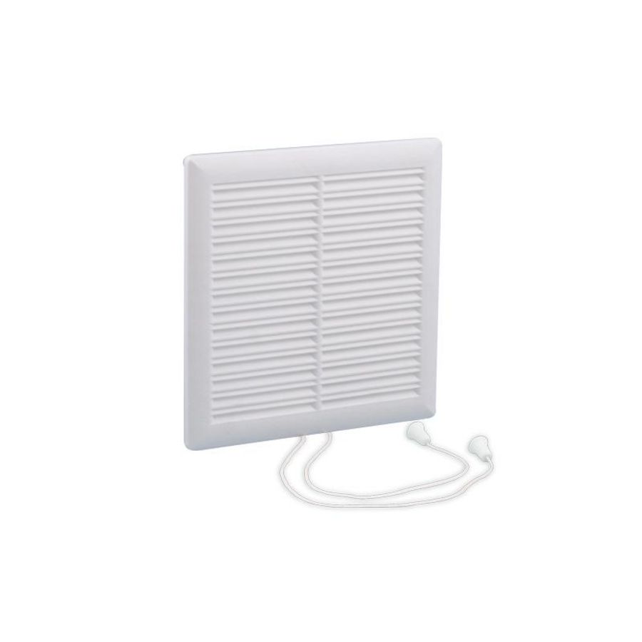 Afsluitbaar ventilatierooster 160x160mm wit