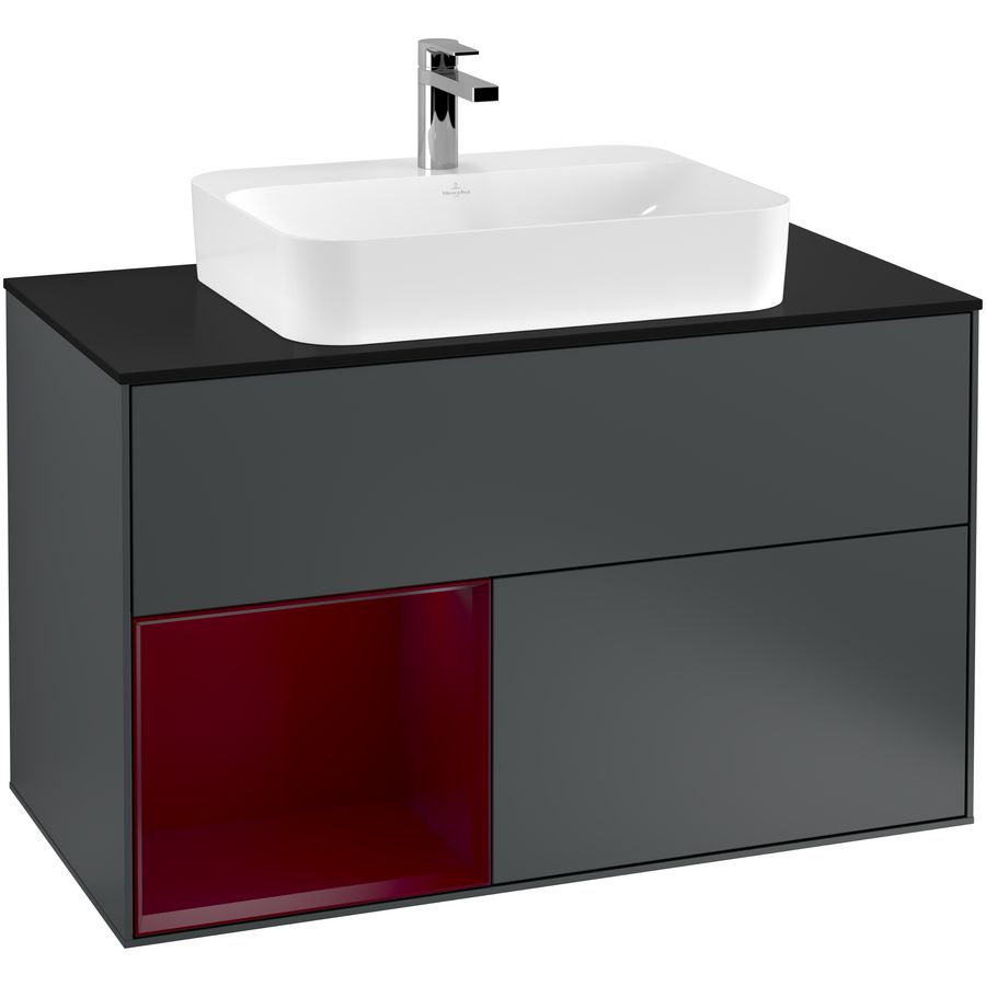 Wastafelonderkast Finion 1000x603x501mm Mid.Blue Matt Lacquer F362HBHG