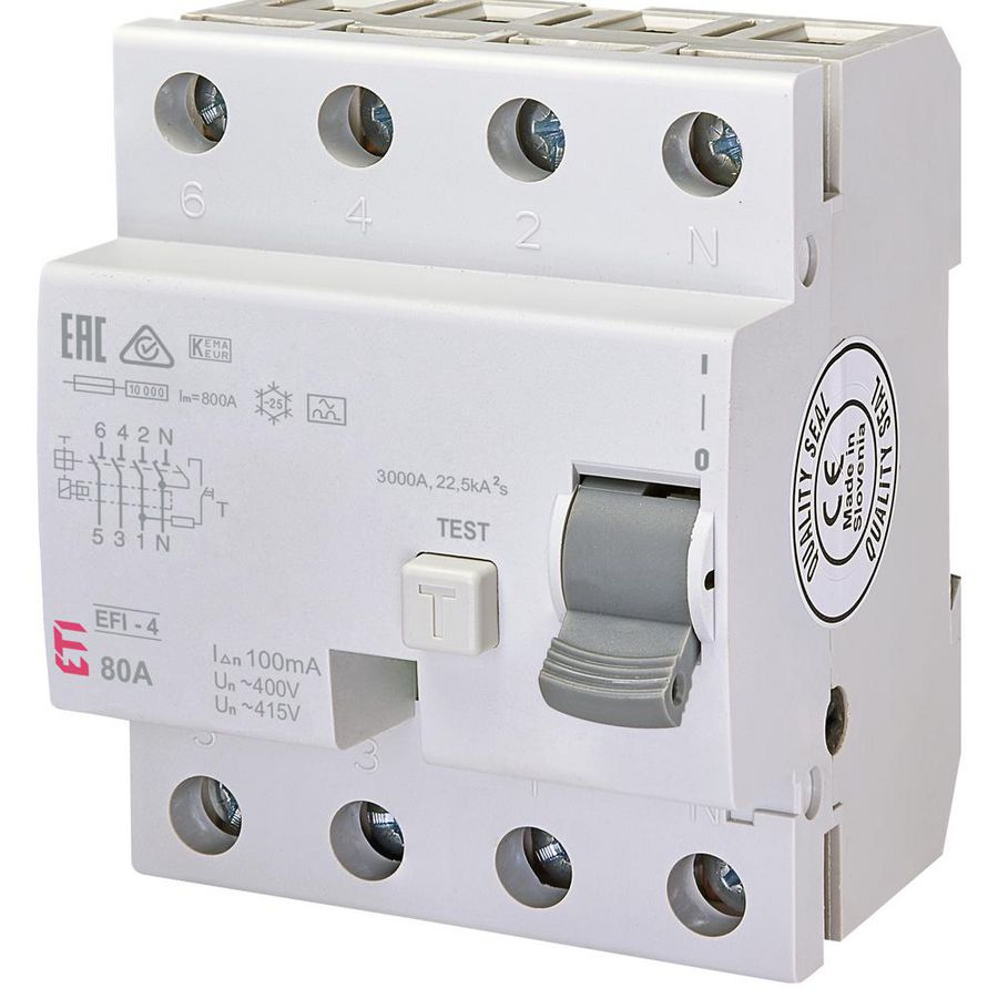 Aardlekschakelaar EFI-4 80A 100mA 4-polig 2063545
