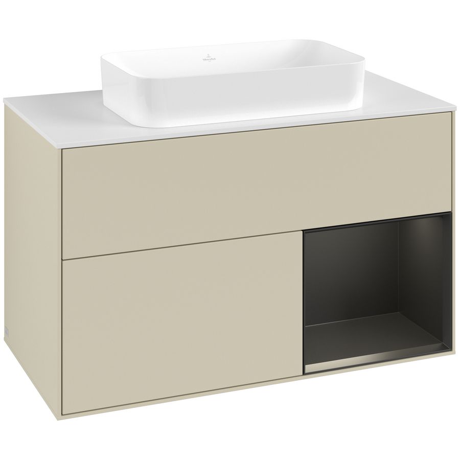 Wastafelonderkast Finion 1000x603x501mm S.Grey Matt Lacquer F661PDHJ