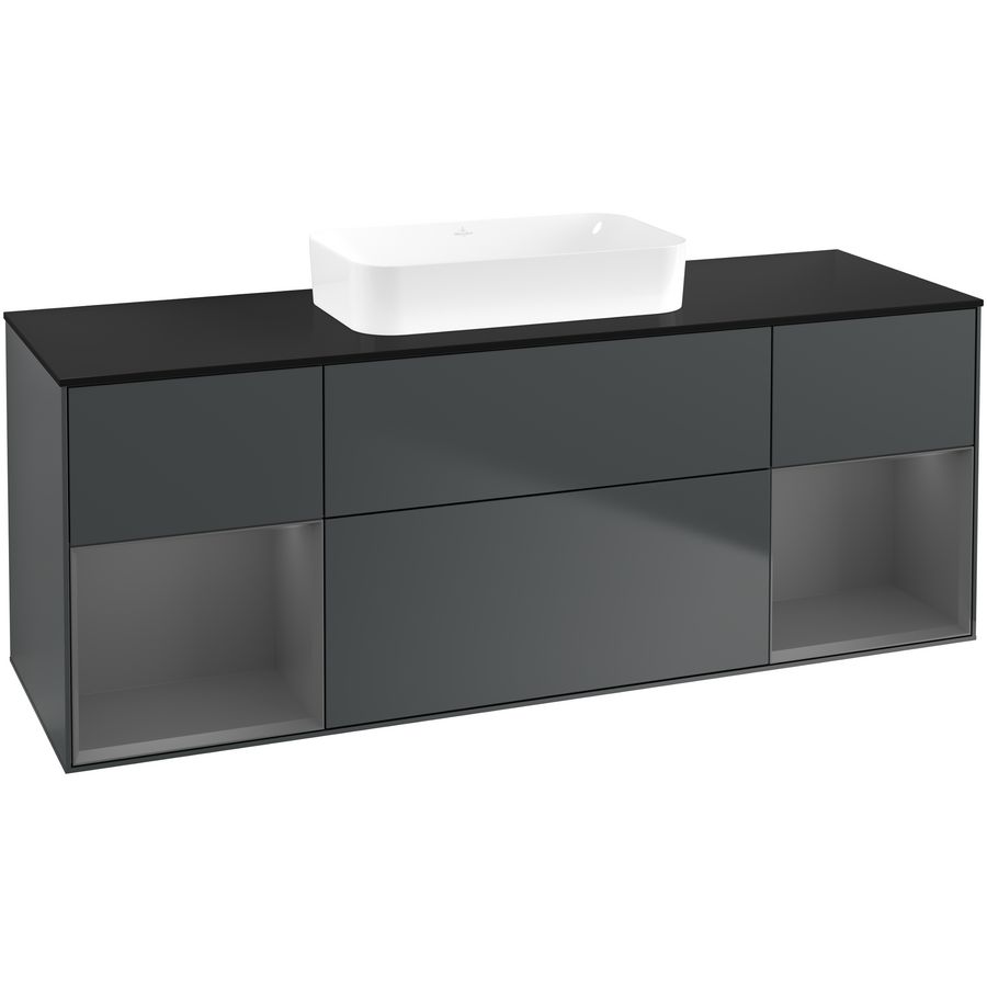 Wastafelonderkast Finion 1600x603x501mm Mid.Blue Matt Lacquer F742GKHG