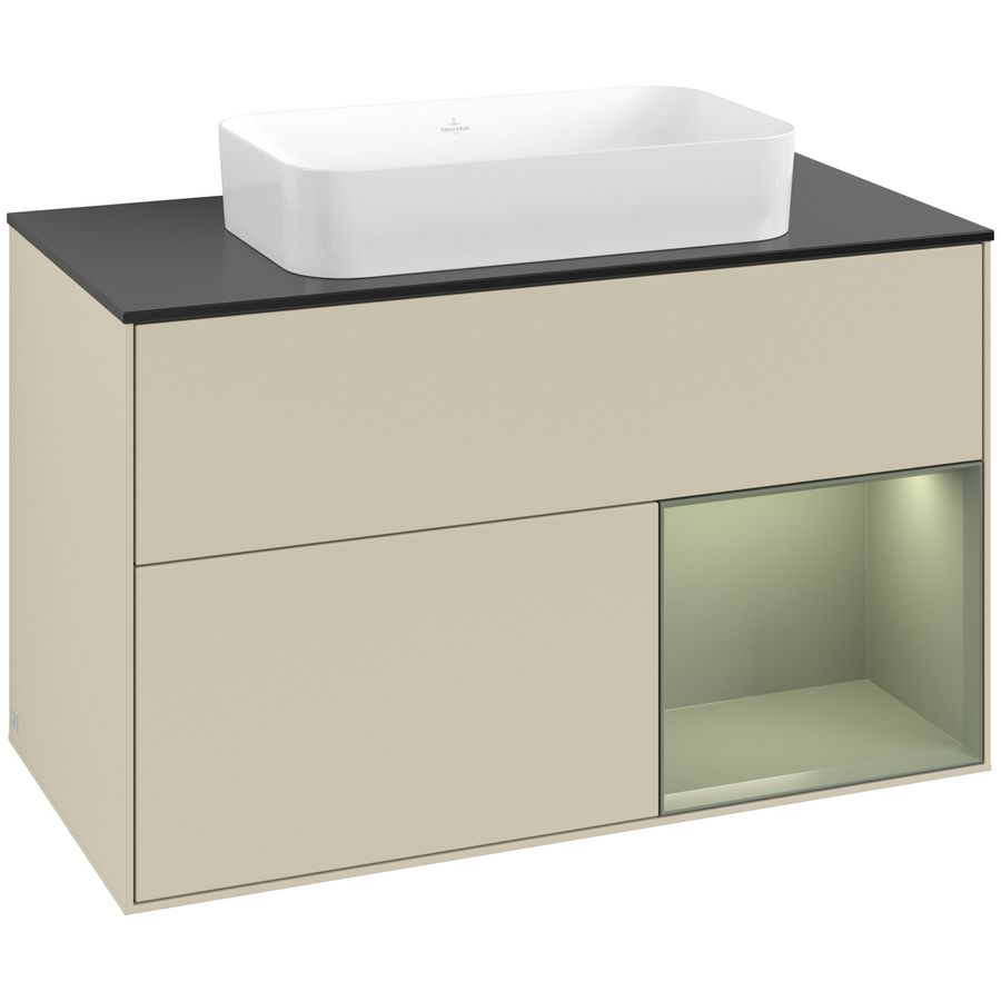 Wastafelonderkast Finion 1000x603x501mm S.Grey Matt Lacquer F662GMHJ