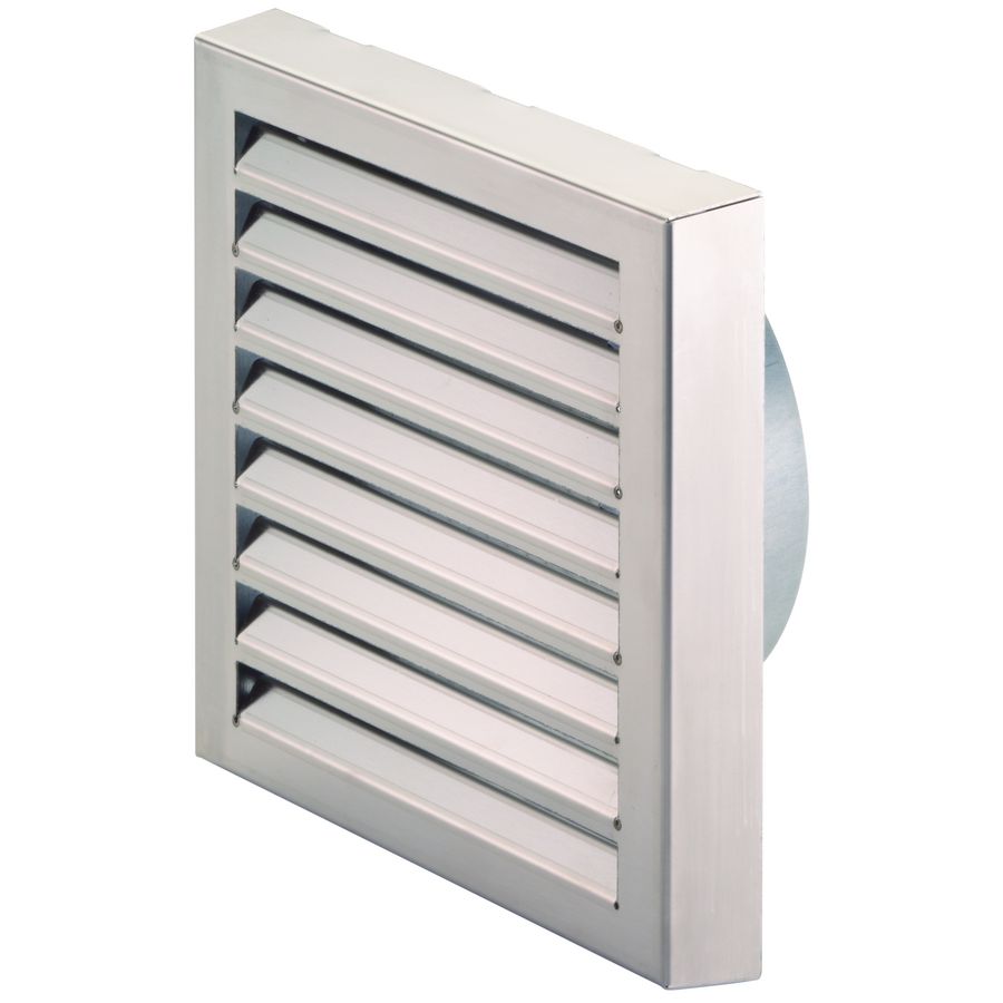 Gevelrooster 330x330mm  Ø200mm RVS met gaas