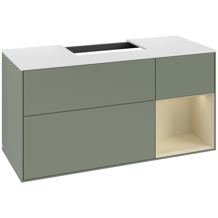 Wastafelonderkast Finion 1200x603x501mm Olive Matt Lacquer F171HJGM