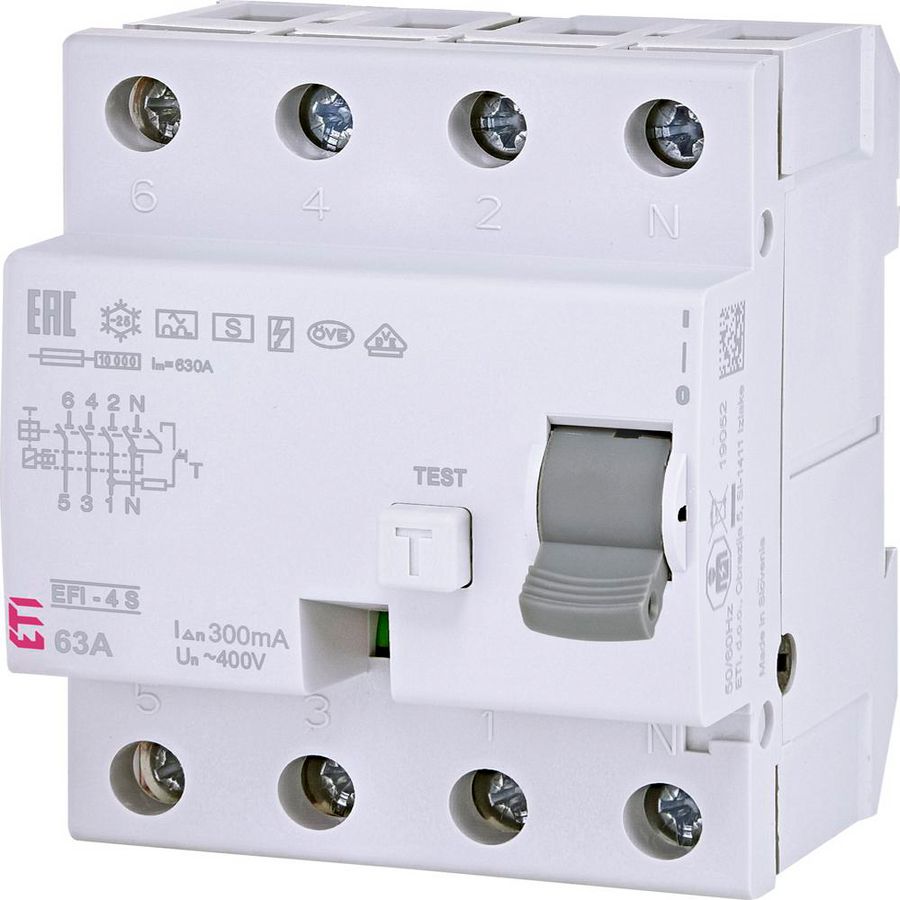 Aardlekschakelaar selectieve bescherming EFI-4 63A 300mA 4-polig 2064754